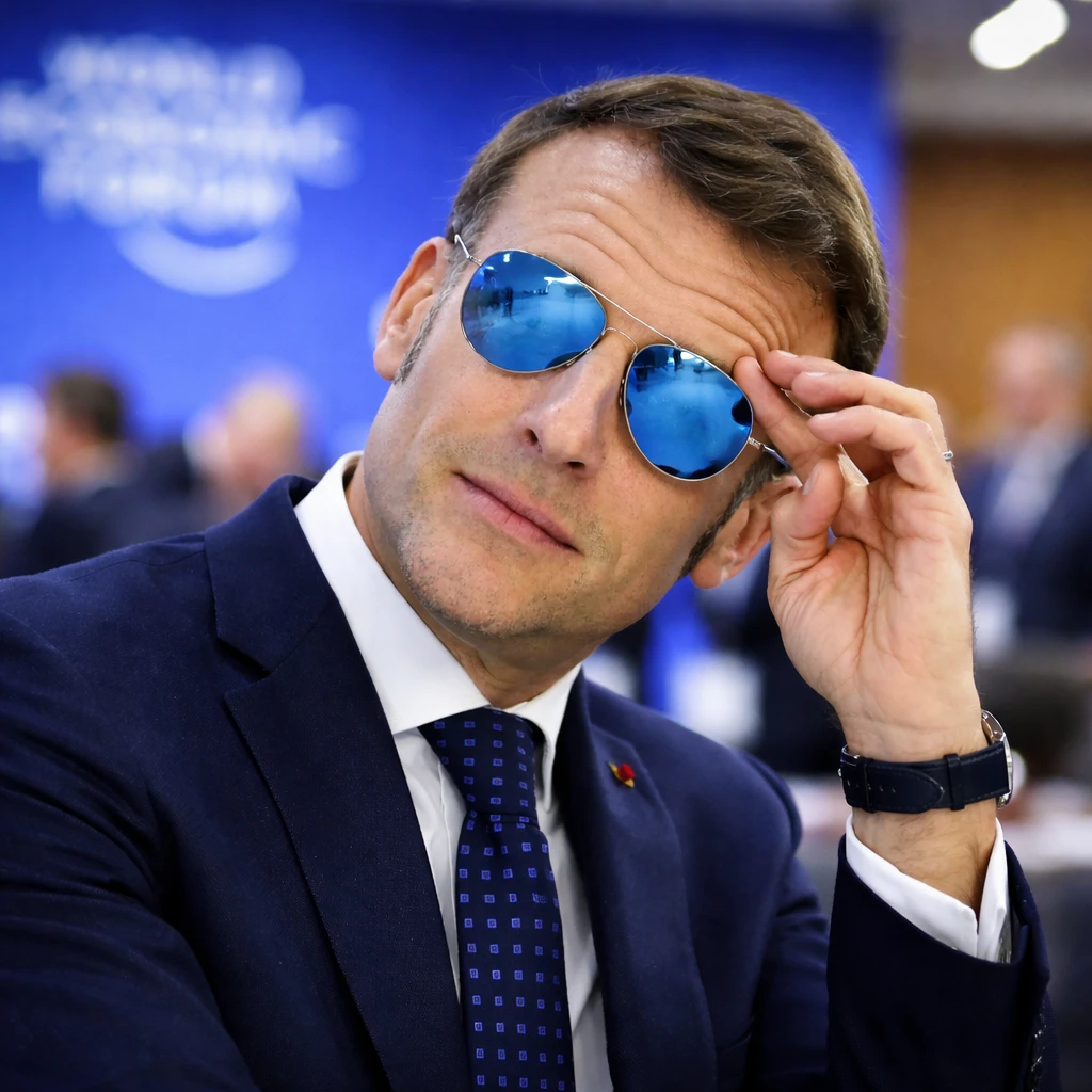 Macron's Aviator Sunglasses Spark Buzz and Market Ripples at Davos