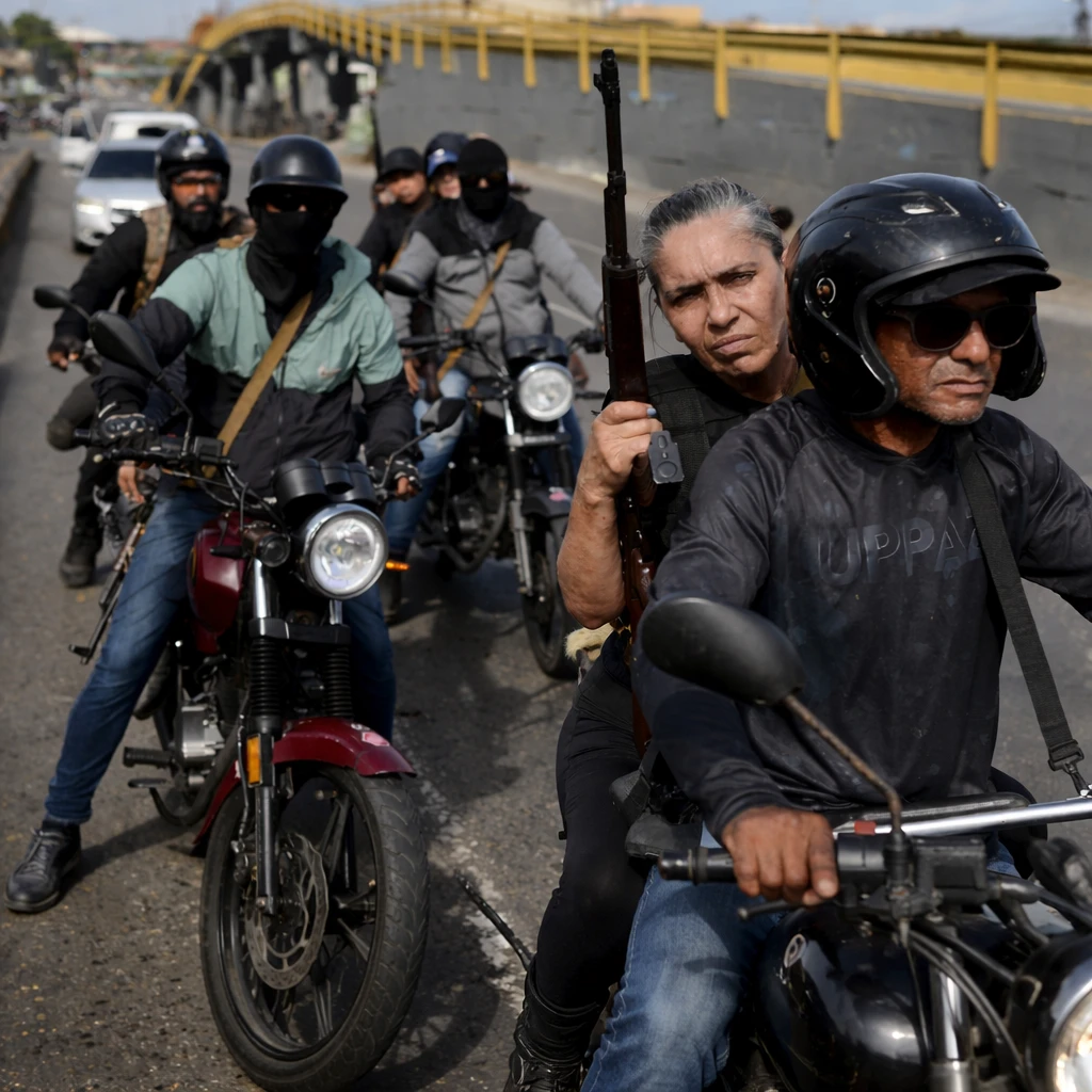 Captured Moment: Armed Woman on Motorcycle Highlights Venezuelan Tensions