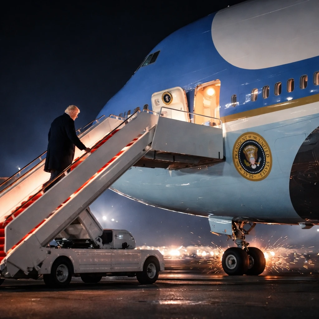 President Trump's Air Force One Returns Mid-Flight Over Electrical Concern