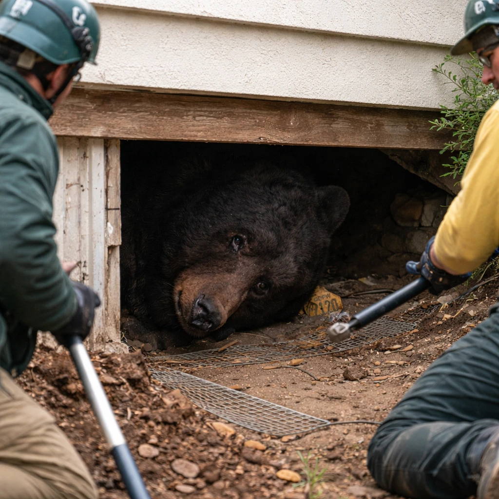 Large Black Bear Removed from Beneath Altadena Residence After Extended Stay