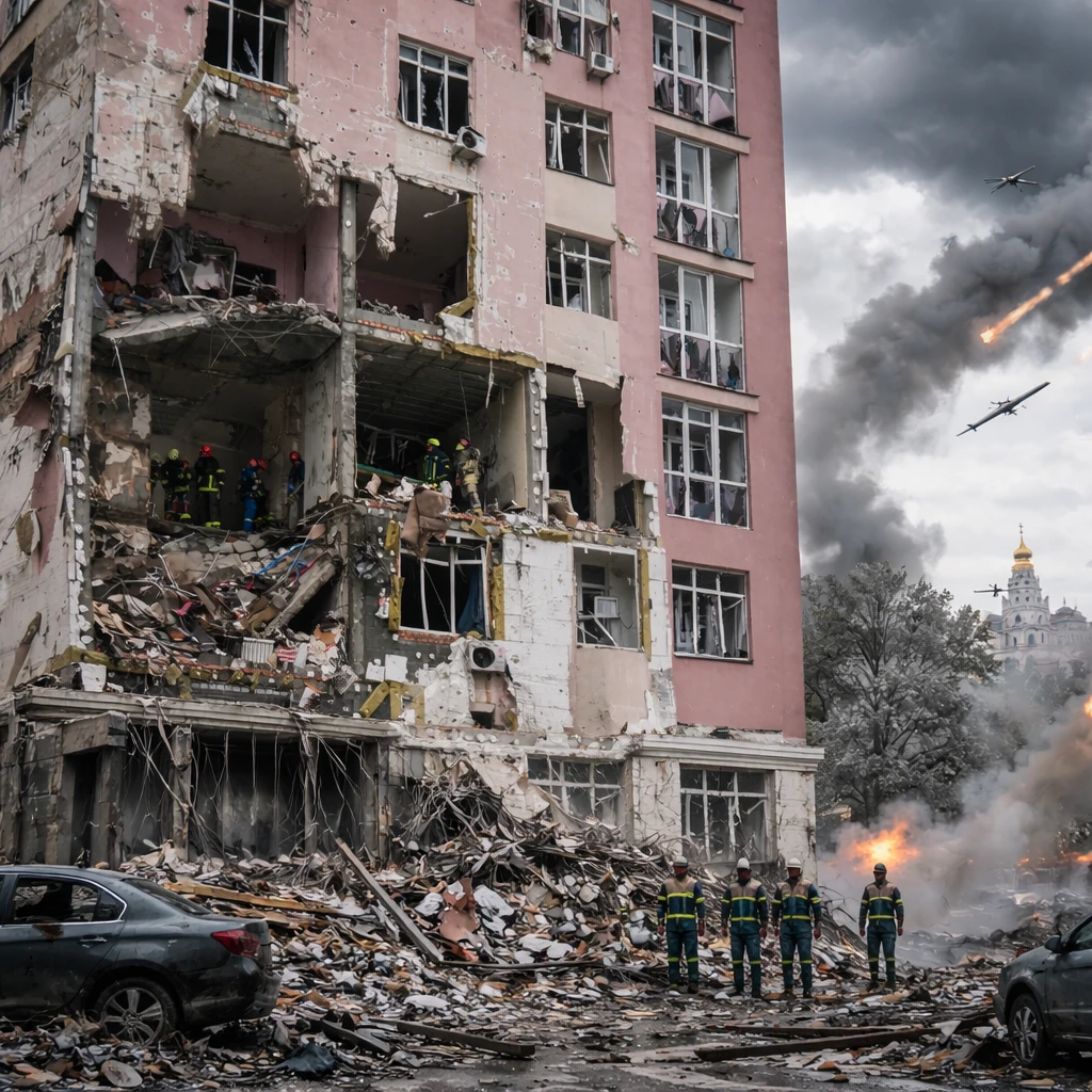 Russian Missile and Drone Strikes Hit Kyiv Amidst Upcoming Ukraine-US Presidencial Talks