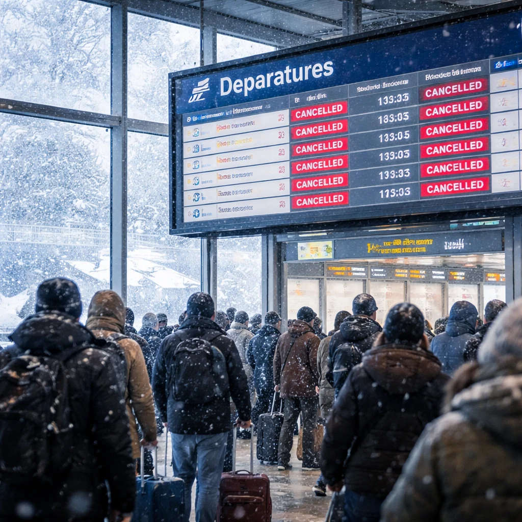 Snowstorm Disrupts Northeast Travel with Over 1,500 Flight Cancellations During Peak Holiday Period