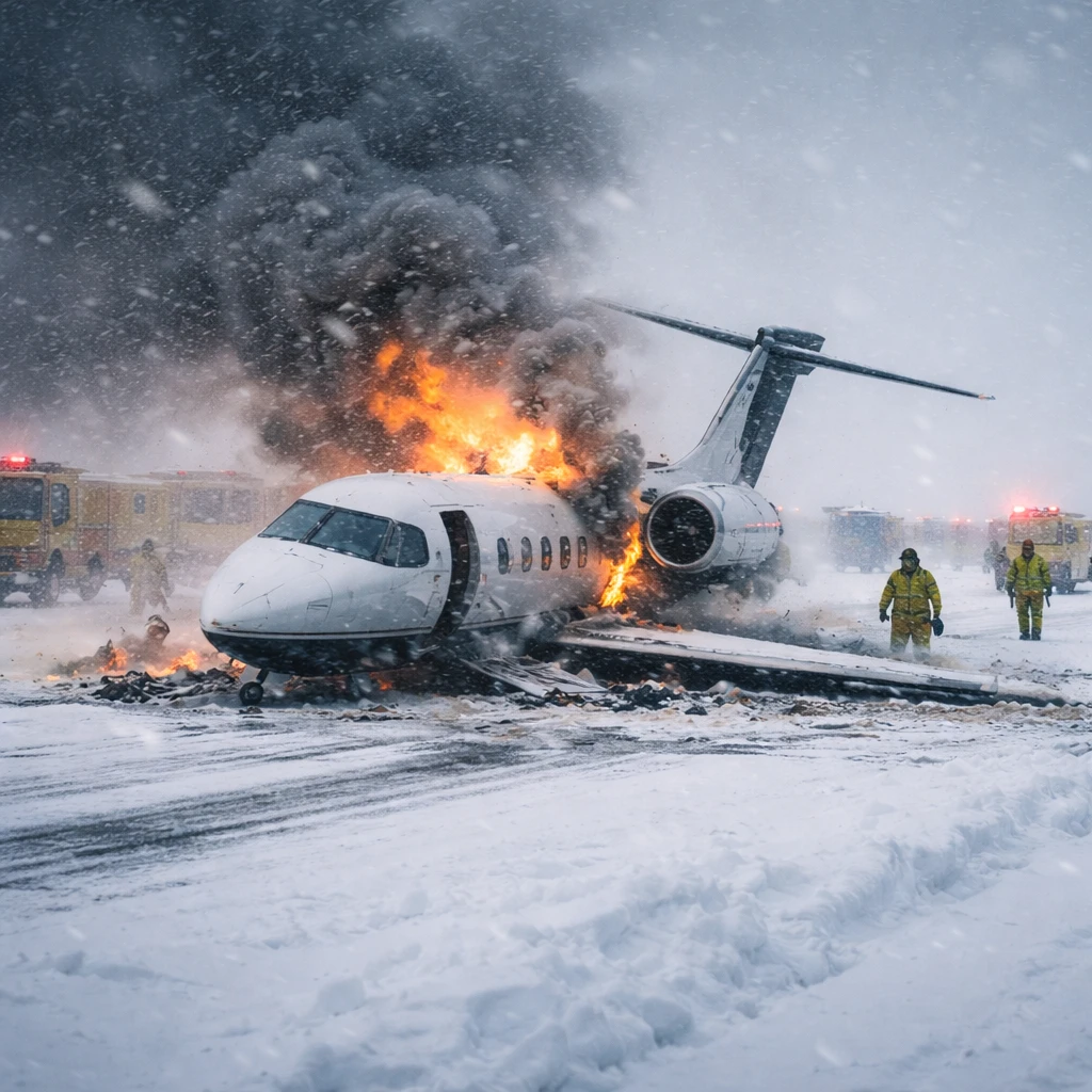 Private Jet Crashes During Takeoff at Bangor Airport Amid Severe Winter Storm
