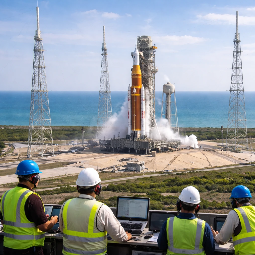 NASA Executes Critical Countdown Simulation Ahead of Historic Manned Lunar Mission