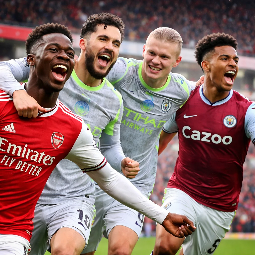 Premier League Title Race Intensifies as Arsenal Maintains Lead Amidst Pressure from Manchester City and Aston Villa