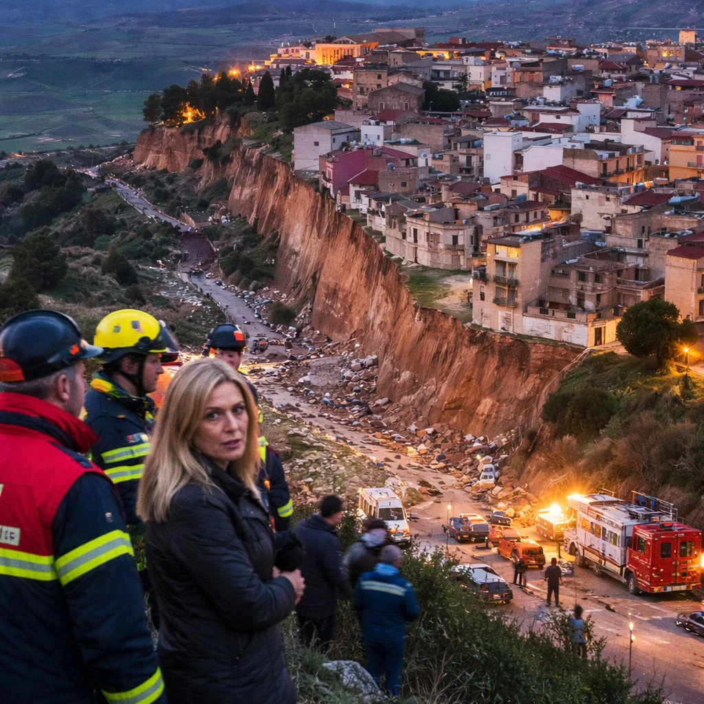 Sicilian Town Faces Crisis as Extensive Landslide Threatens Homes