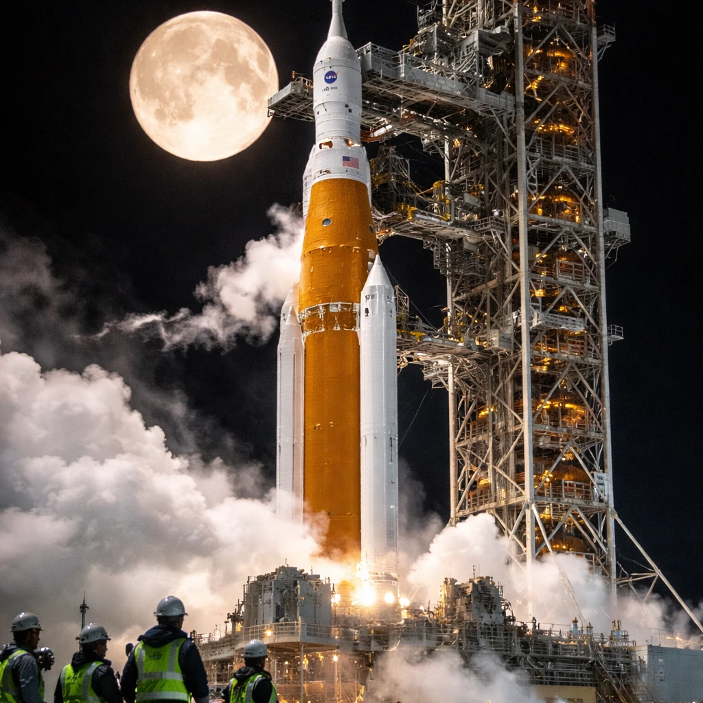 NASA Conducts Crucial Fueling Test for Moon Rocket Ahead of Planned Crew Mission