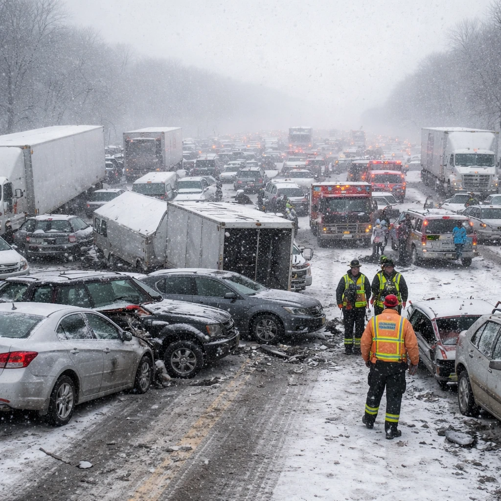 Michigan Interstate Sees Over 100 Vehicles Involved in Snow-Related Crash During Major Winter Storm