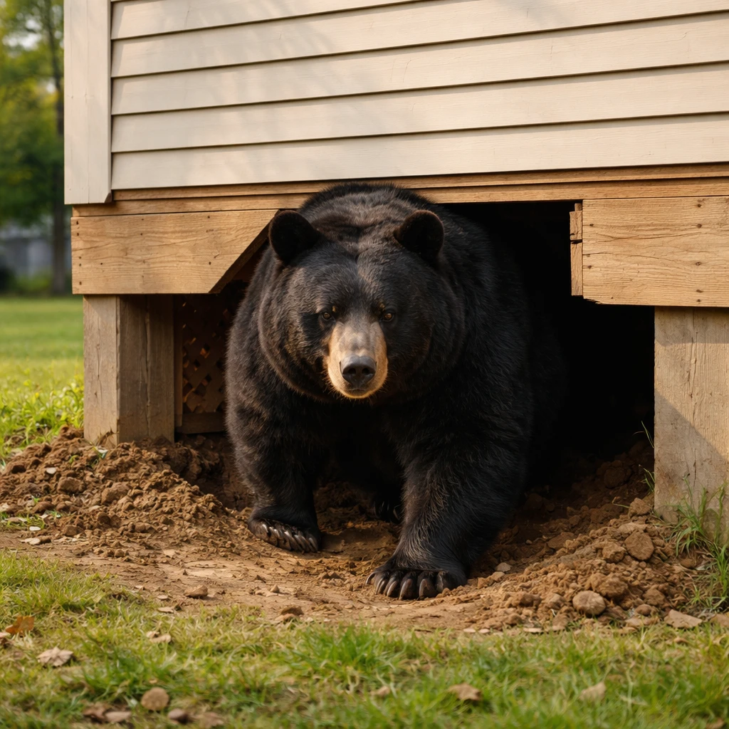 Altadena Resident Faces Prolonged Encounter With Large Black Bear Underneath Home